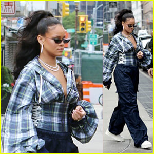 Rihanna Looks Fresh While Rocking Big Sleeves & Oversized Pants in NYC!