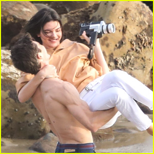 Kendall Jenner Joins Hot Shirtless Guy for Beach Photo Shoot!
