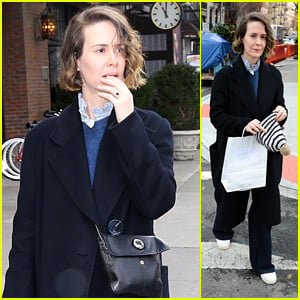 Sarah Paulson Stays Warm in a Wool Coat While Running Errands in New York City!