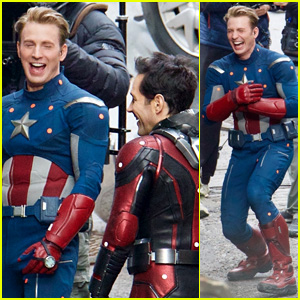 Chris Evans & 'Avengers' Co-Stars Share Big Laugh in New Set Photos!