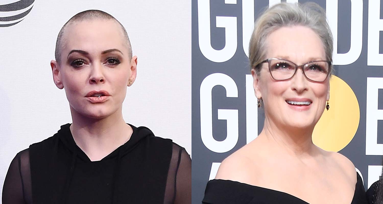 Rose McGowan Slams Meryl Streep for Wearing Black to Golden Globes 2018