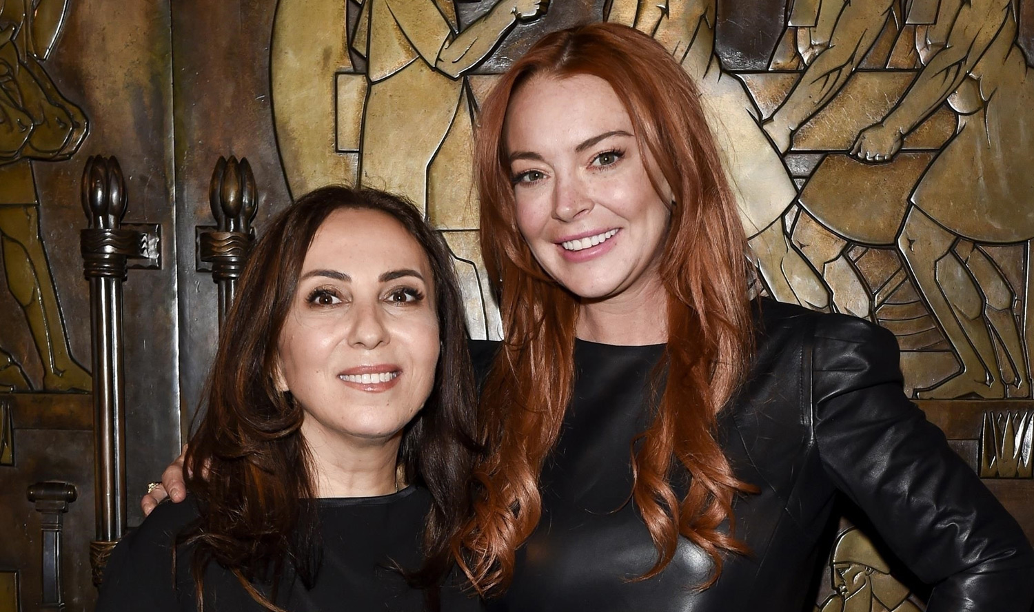 Lindsay Lohan Rocks Leather Dress at Zeynep Kartal Fashion Show