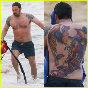 Ben Affleck's Massive Back Tattoo Is Actually Real, Puts Ink on Full Display in Shirtless Photos