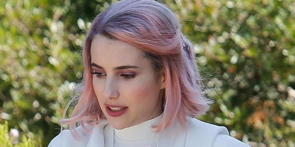 Emma Roberts Rocks Pink Hair on the Set of New Movie ‘Paradise Hills