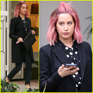 Ashley Tisdale Debuts Bright, Pink Hair in WeHo!