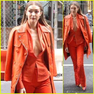 Gigi Hadid Heads Out in an All-Orange Ensemble in New York City!