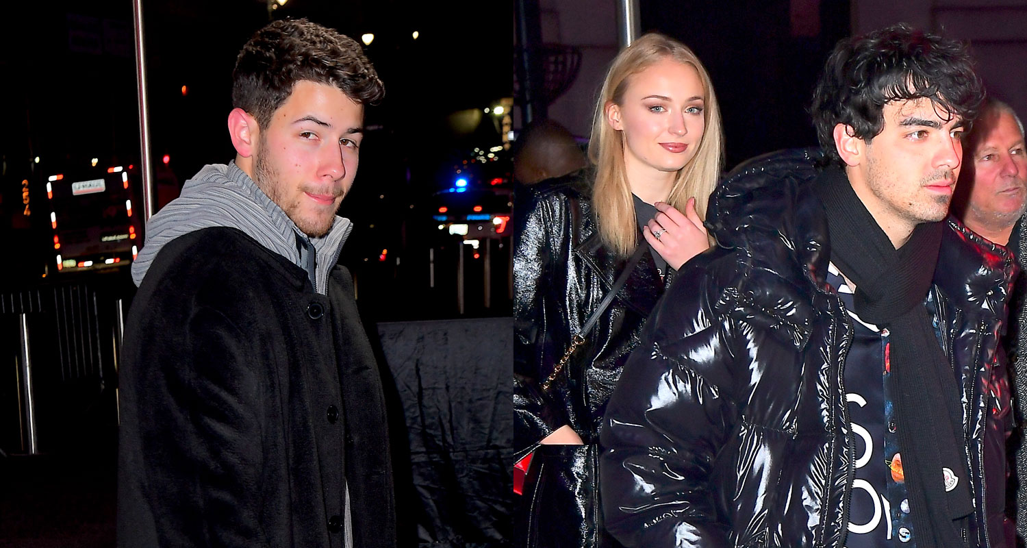Nick Jonas Joins Joe Jonas & Sophie Turner at New York Knicks Game