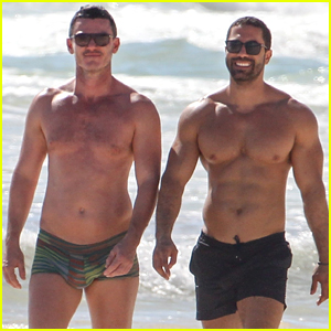 Luke Evans & Boyfriend Victor Turpin Bare Their Shirtless Bodies, Look So Cute Together During Beach Vacation