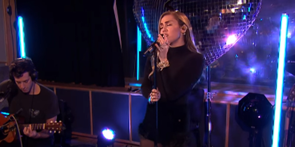 Miley Cyrus Covers Ariana Grande’s ‘No Tears Left to Cry’ Watch