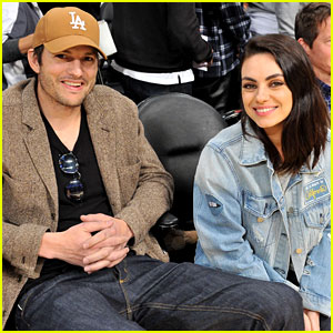 Ashton Kutcher & Mila Kunis Have a Date Night at Lakers Game