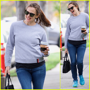 Jennifer Garner Happily Dances Down the Street While on a Coffee Run