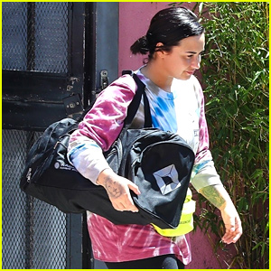 Demi Lovato Hits Boxing Gym in Colorful Tie-Dye T-Shirt | Demi Lovato