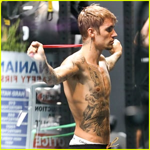 Justin Bieber Goes Shirtless for Gym Session in Los Angeles