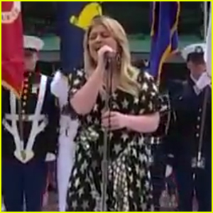Kelly Clarkson Performs the National Anthem & Laughs Off a Near Fall at Indy 500 - Watch!