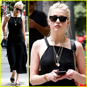 Amber Heard Looks Chic in Black Dress for Santa Monica Stroll