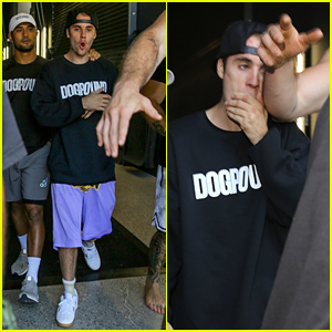 Justin Bieber Gets Accidentally Hit In The Head While Being Escorted Out Of His Gym