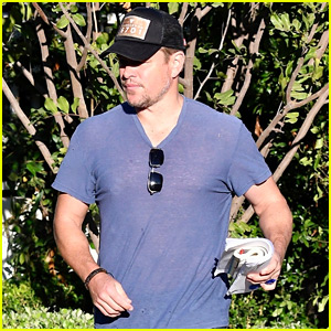 Matt Damon Hangs Out with Ben Affleck & Appears to Be Holding a Script!