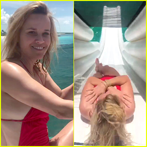 Reese Witherspoon Conquers Fears & Goes Down Giant Water Slide!
