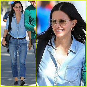 Courteney Cox Rocks Denim-on-Denim While Out With Friends