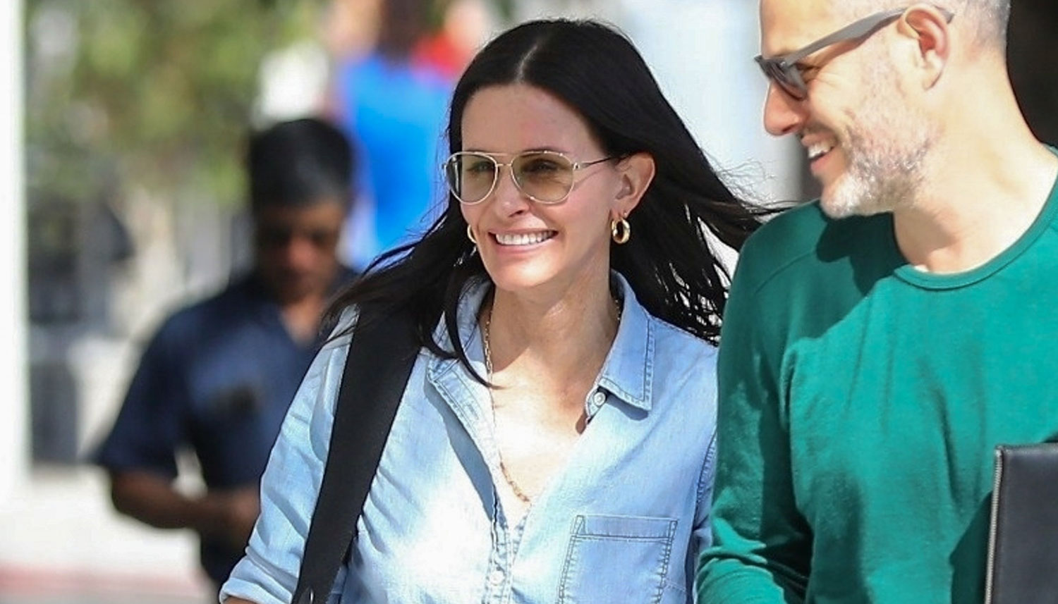Courteney Cox Rocks Denim-on-Denim While Out With Friends | Courteney