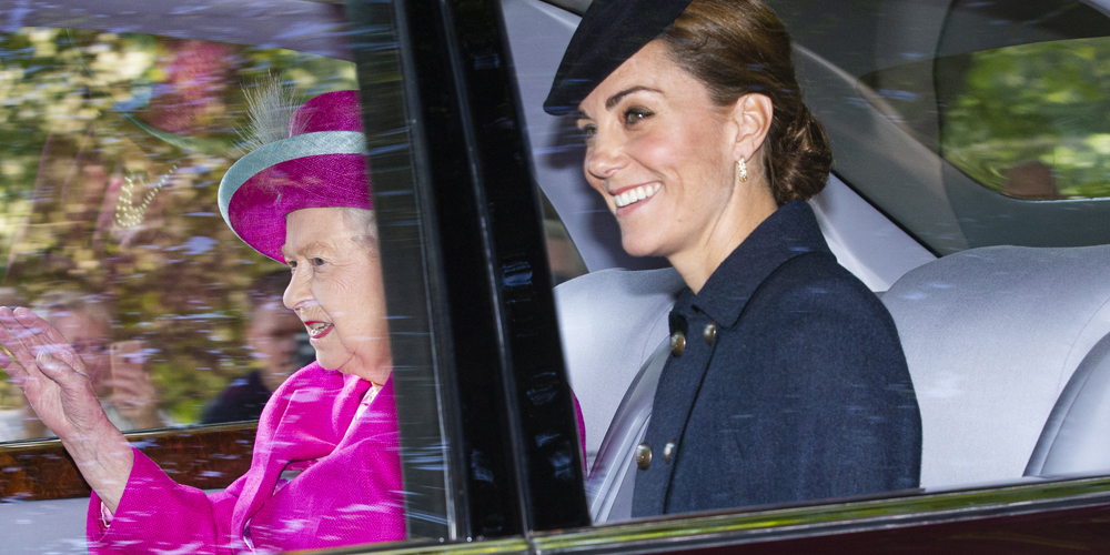 Kate Middleton & Prince William Queen Elizabeth to Church in