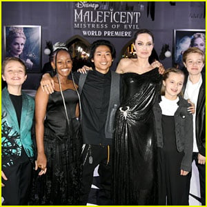 Angelina Jolie Brings Her Kids to 'Maleficent 2' World Premiere