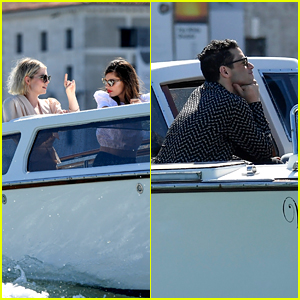 Rami Malek, Lucy Boynton & Diana Silvers Ride a Taxi Boat Together at Venice Film Festival 2019