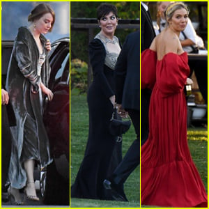 Emma Stone, Kris Jenner, & Sienna Miller Arrive at Jennifer Lawrence & Cooke Maroney's Wedding!