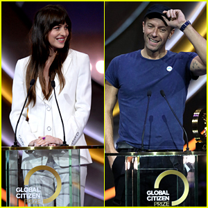 Dakota Johnson & Chris Martin Make Appearances at Global Citizen Prize