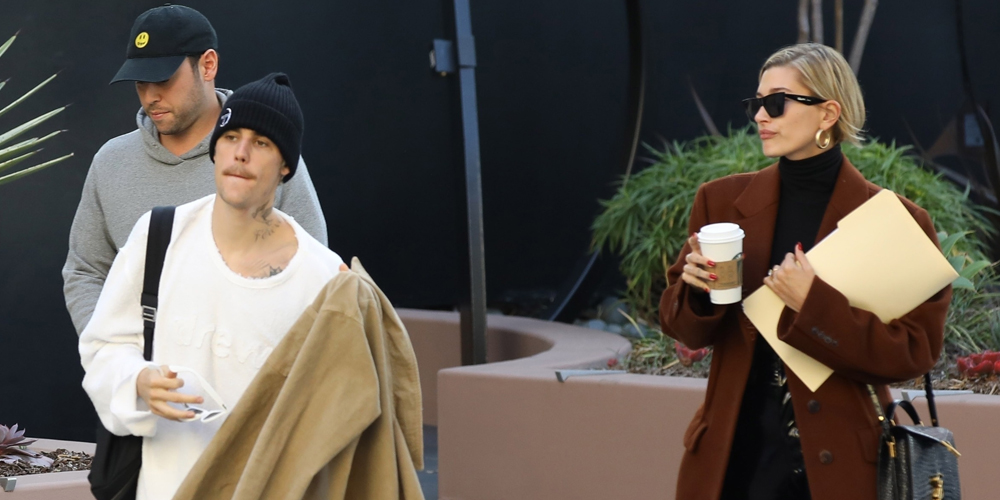 Justin & Hailey Bieber Meet Up With Scooter Braun After He Shares Sweet