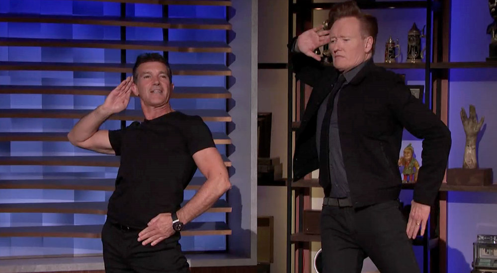 Antonio Banderas Teaches ‘A Chorus Line’ Choreography to Conan O’Brien