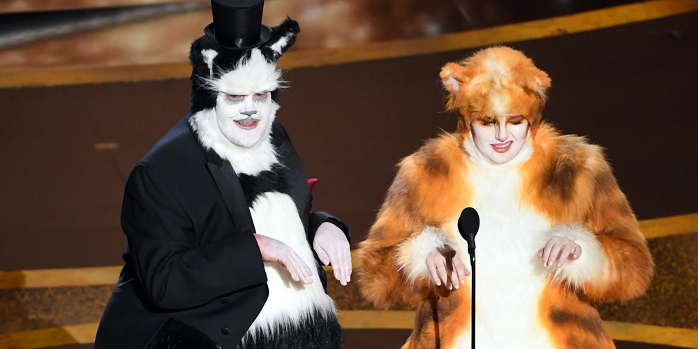 James Corden & Rebel Wilson Present in ‘Cats’ Costumes at Oscars 2020