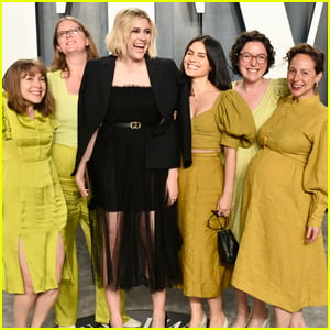 Greta Gerwig is Joined by Friends in Coordinating Outfits at Vanity Fair Oscars Party 2020
