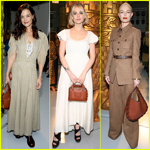 Katie Holmes, Lucy Boynton & Kate Bosworth Sit Front Row at Chloe Paris Fashion Show!