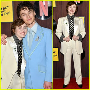 Sophia Lillis & Wyatt Oleff Both Wear Cool Suits For 'I Am Not Okay With This' Premiere