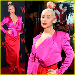 Christina Aguilera Matches Her Hair to Pink Outfit at 'Mulan' Premiere!