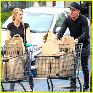 Dennis Quaid Stocks Up On Groceries with Fiancee Laura Savoie