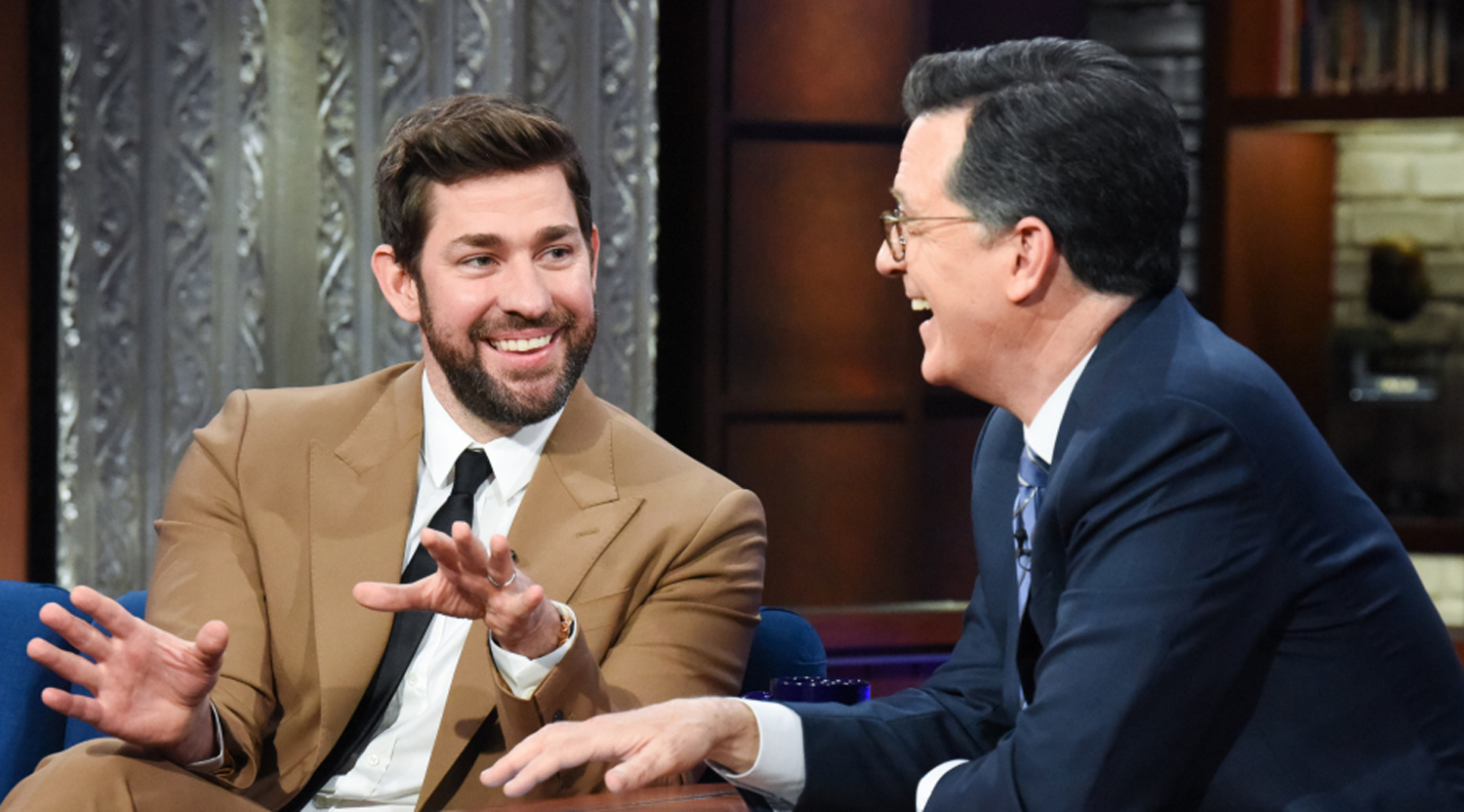 John Krasinski Hilariously Teaches Stephen Colbert a Boston Accent