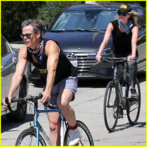 Chris Pine Soaks Up the Sun During a Bike Ride with Annabelle Wallis