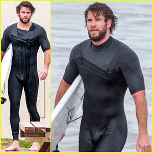 Liam Hemsworth Gets In a Surf Session In His Skintight Wetsuit