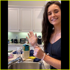 Nina Dobrev Washes Her Groceries - With Shaun White's Hands!