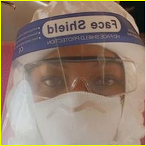 Naomi Campbell Wears a Full Hazmat Suit While Taking an Airplane