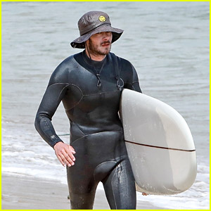 Adam Brody Goes Surfing in His Wetsuit in Malibu