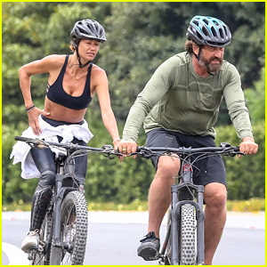 Gerard Butler Goes For a Malibu Bike Ride with Morgan Brown