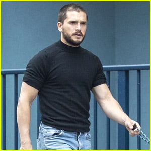 Kit Harington Debuts a New Buzz Cut During a Walk with His Dog
