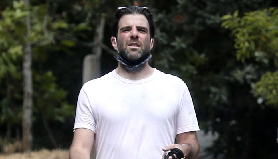 Zachary Quinto Goes For a Birthday Hike with His Dogs Celebrity Pets