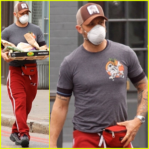 Tom Hardy Stocks Up on Groceries in His Face Mask