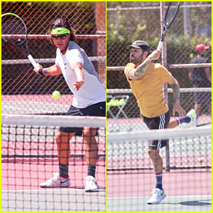 Gavin Rossdale & Pete Wentz Show Off Moves During Tennis Match