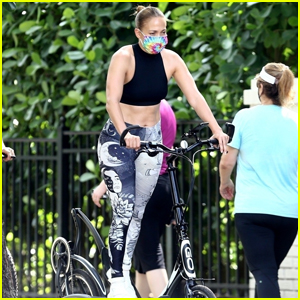Jennifer Lopez Works Out on an ElliptiGo Bike in Miami