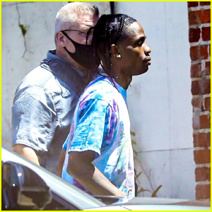 Travis Scott Heads to the Recording Studio in Hollywood
